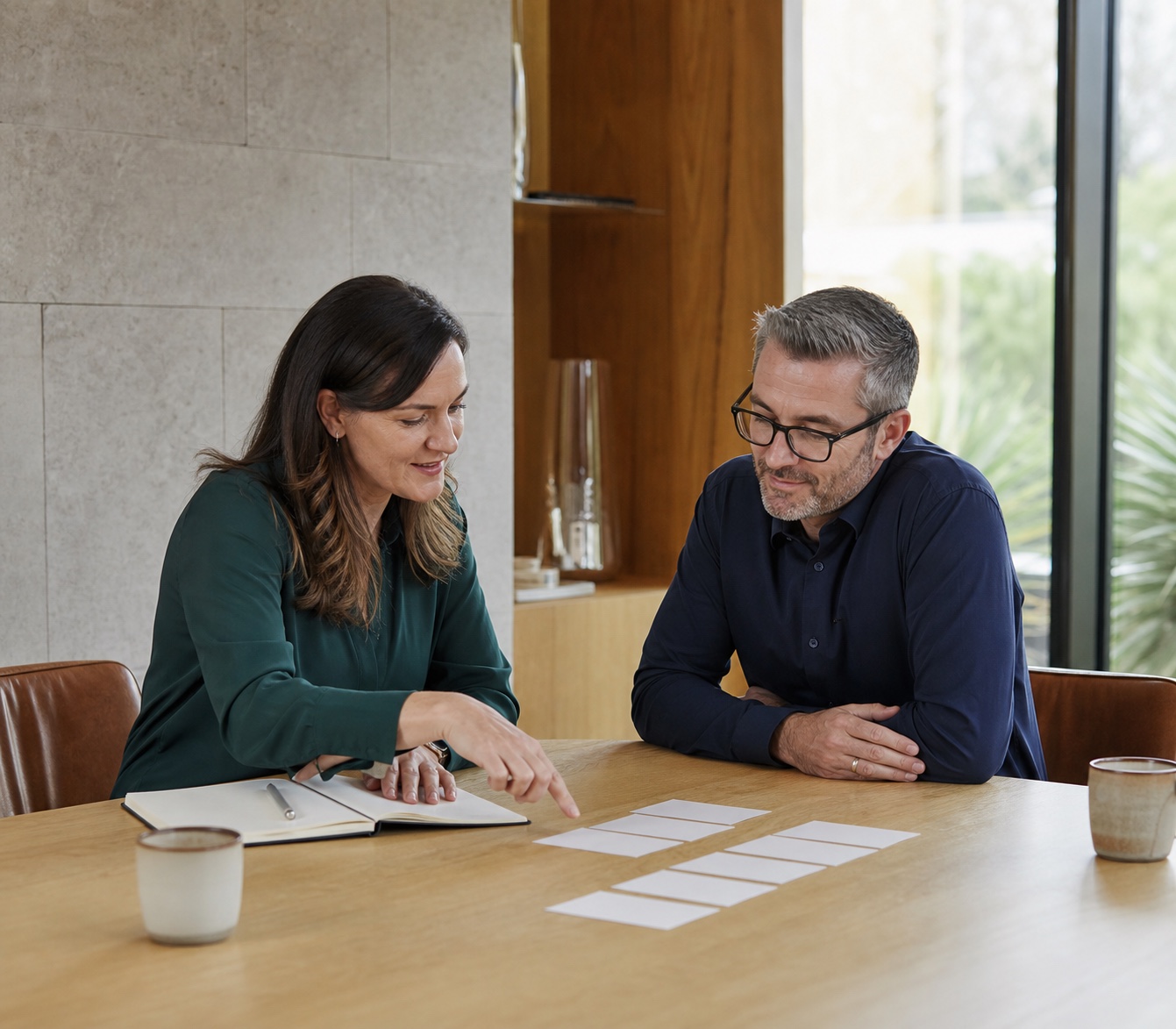 Australian career coach and professional mapping possible career directions together.