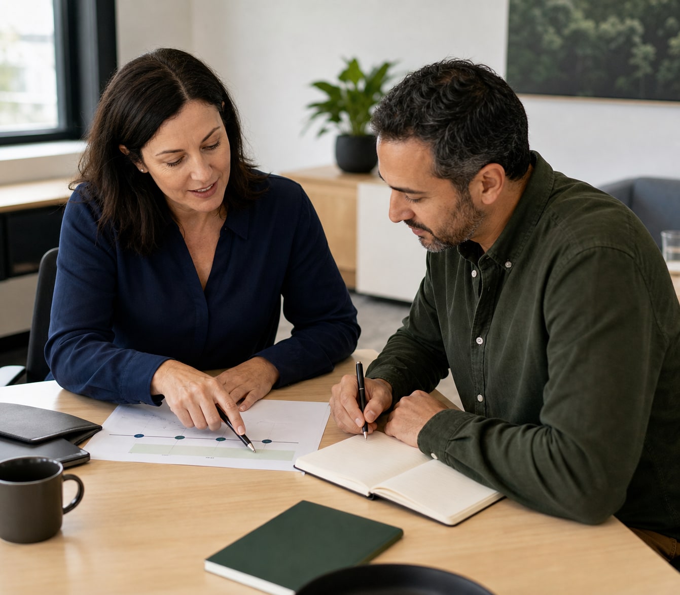 Candidate and adviser planning constructive next steps after a merit-pool outcome.