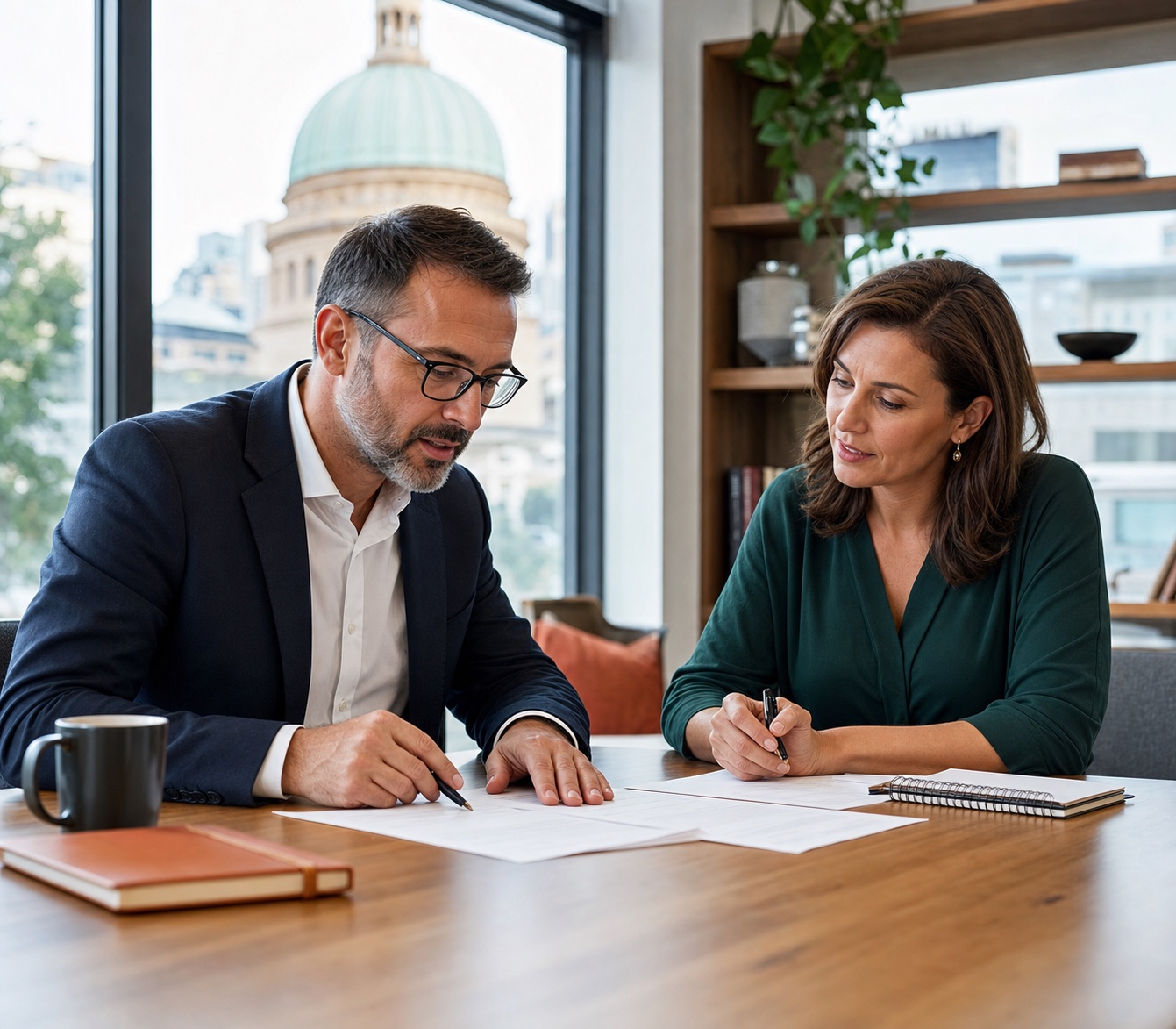 Australian professional and adviser organising role evidence before drafting a cover letter.