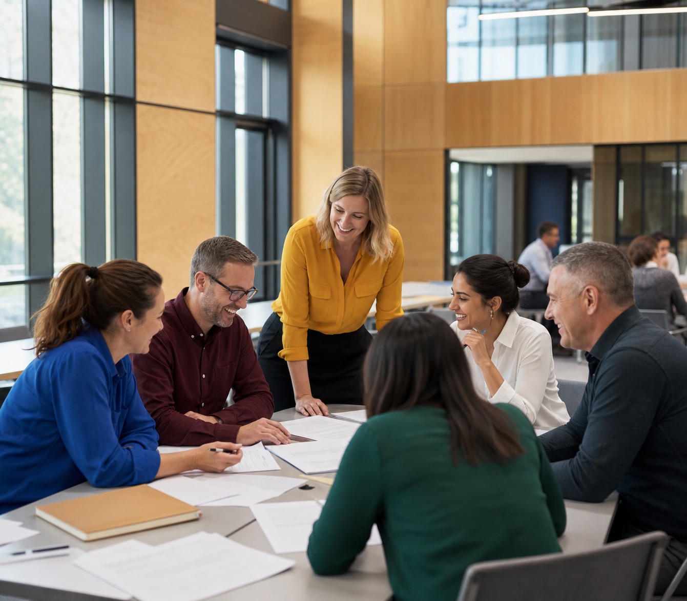 Australian public-sector professionals taking part in a practical career-development workshop.